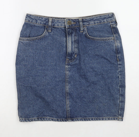 BDG Womens Blue Cotton Mini Skirt Size S Zip
