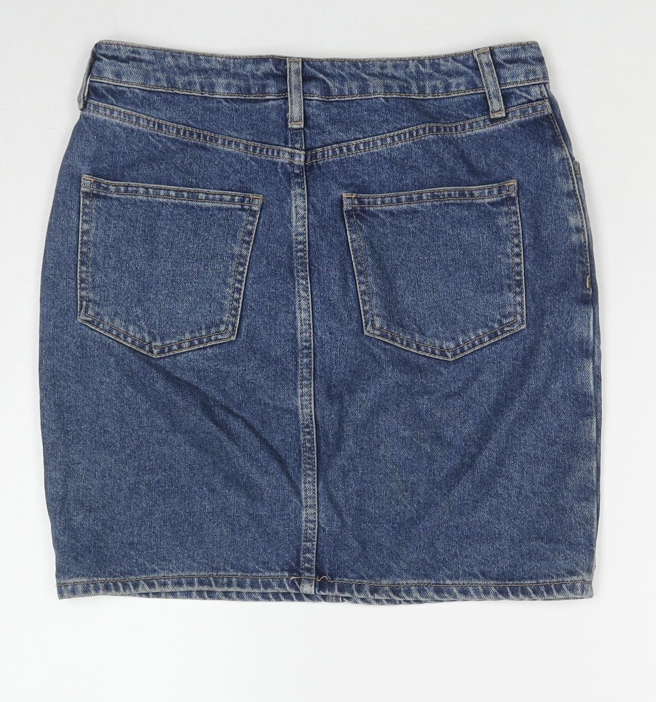 BDG Womens Blue Cotton Mini Skirt Size S Zip