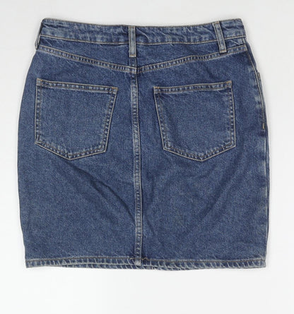 BDG Womens Blue Cotton Mini Skirt Size S Zip