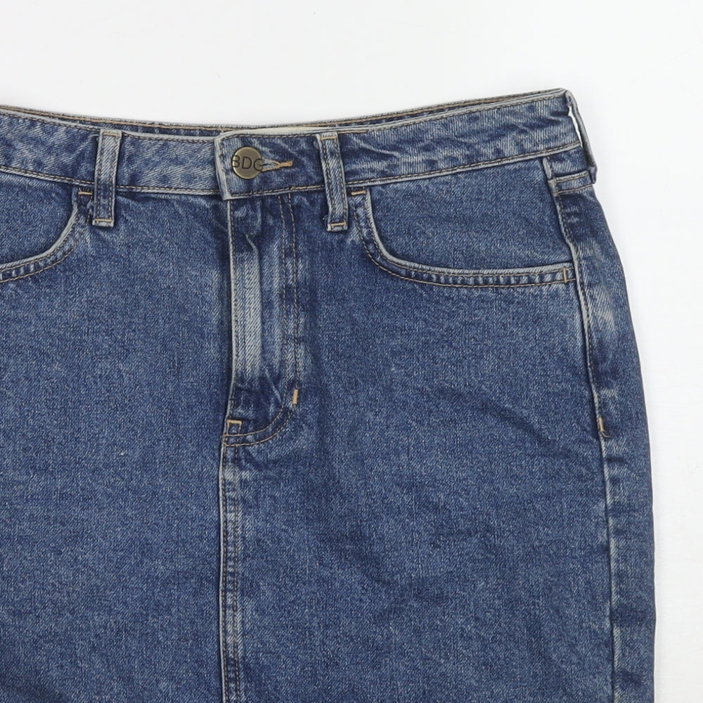 BDG Womens Blue Cotton Mini Skirt Size S Zip