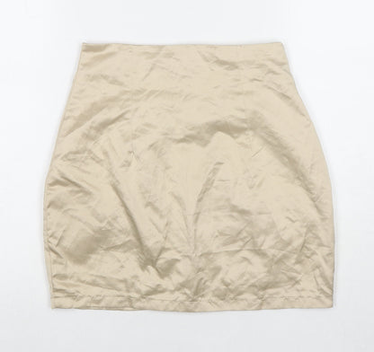 PRETTYLITTLETHING Womens Beige Polyester Cargo Skirt Size 6