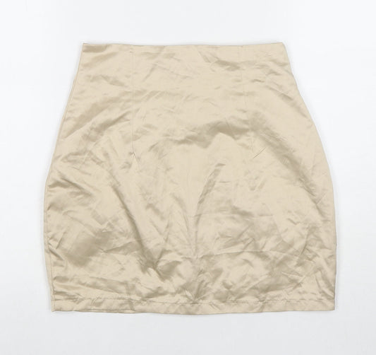 PRETTYLITTLETHING Womens Beige Polyester Cargo Skirt Size 6