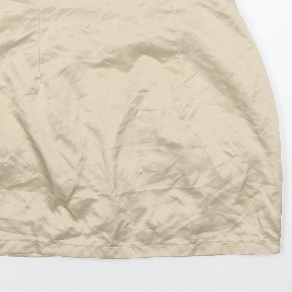 PRETTYLITTLETHING Womens Beige Polyester Cargo Skirt Size 6