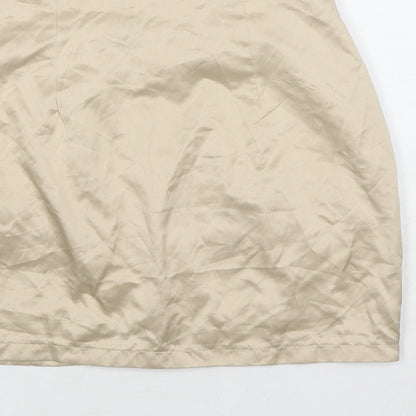 PRETTYLITTLETHING Womens Beige Polyester Cargo Skirt Size 6