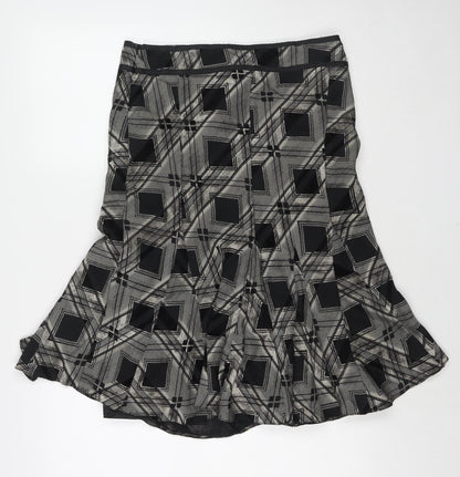 Principles Womens Black Geometric Polyester Trumpet Skirt Size 10 Zip