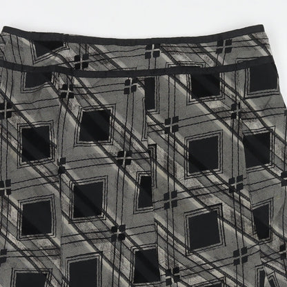 Principles Womens Black Geometric Polyester Trumpet Skirt Size 10 Zip