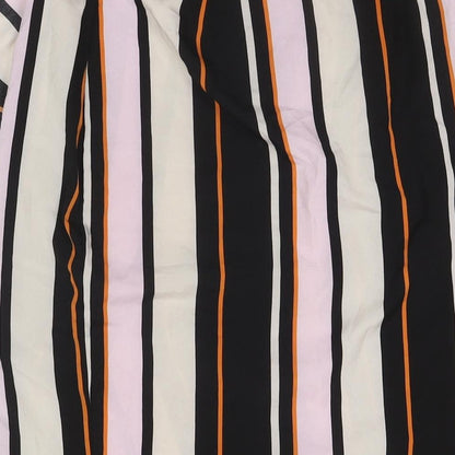 Outrageous Womens Multicoloured Striped Polyester Wrap Skirt Size 8 Tie