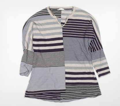 Brantree Womens Multicoloured Round Neck Striped Cotton Pullover Jumper Size XS