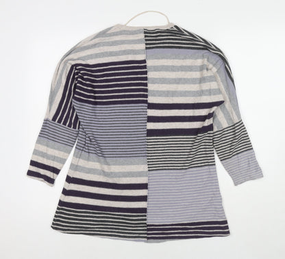 Brantree Womens Multicoloured Round Neck Striped Cotton Pullover Jumper Size XS
