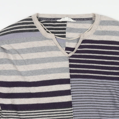 Brantree Womens Multicoloured Round Neck Striped Cotton Pullover Jumper Size XS