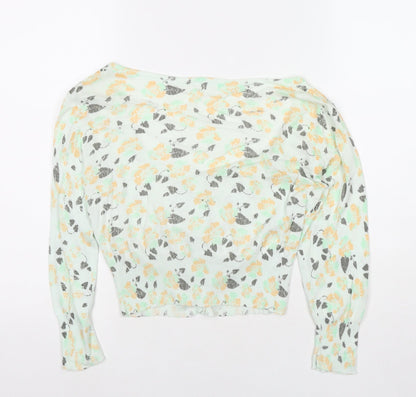 Womens UK Size 8 ICHI Green Cardigan Jumper