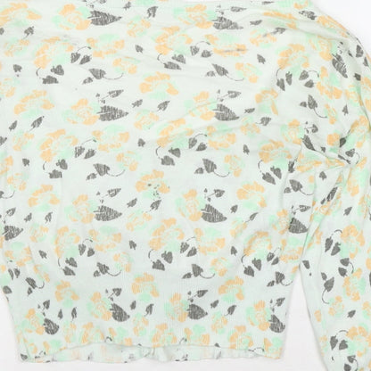 Womens UK Size 8 ICHI Green Cardigan Jumper
