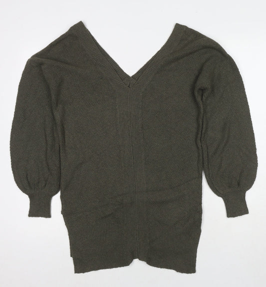 Womens UK Size XS Yes Lola Green Tunic Jumper