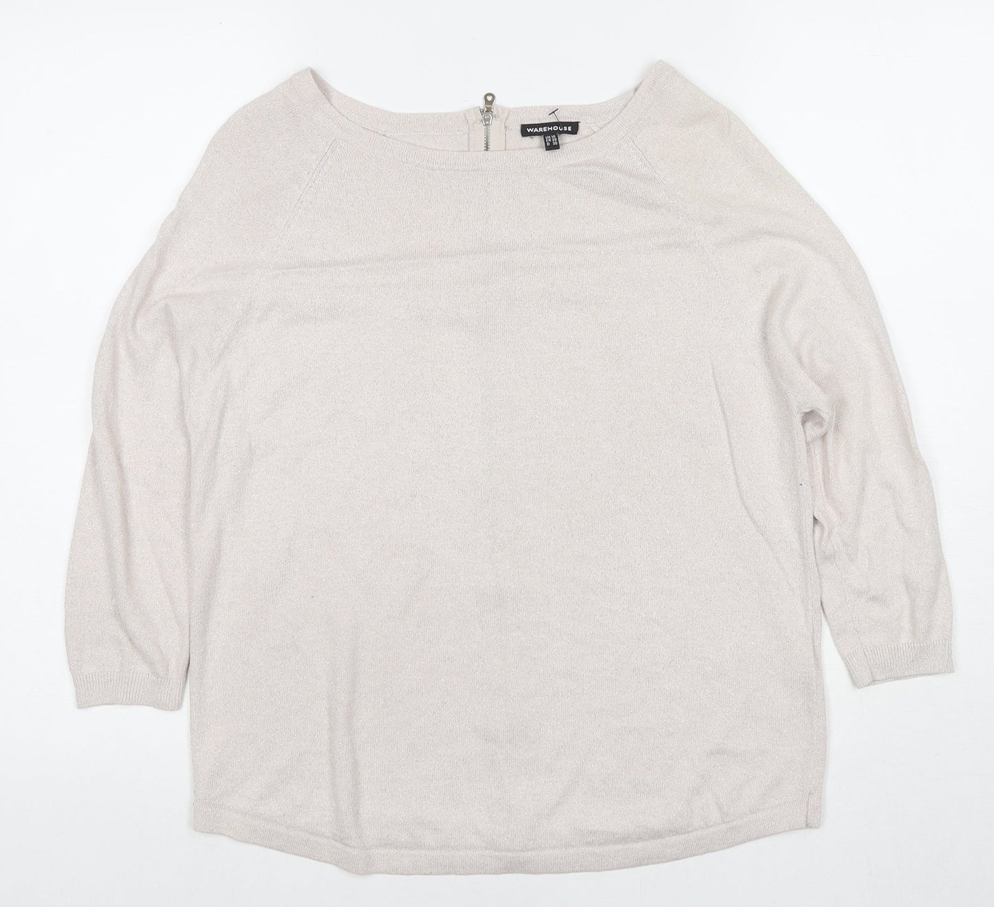 Womens UK Size 10 Warehouse Ivory Pullover Jumper