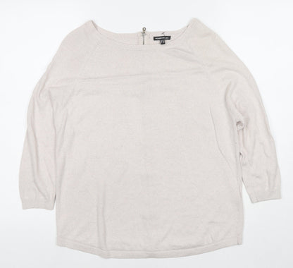 Womens UK Size 10 Warehouse Ivory Pullover Jumper