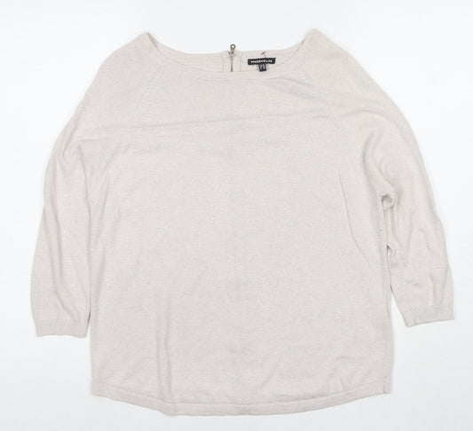 Womens UK Size 10 Warehouse Ivory Pullover Jumper