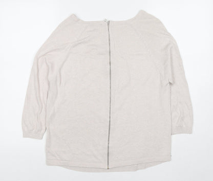 Womens UK Size 10 Warehouse Ivory Pullover Jumper