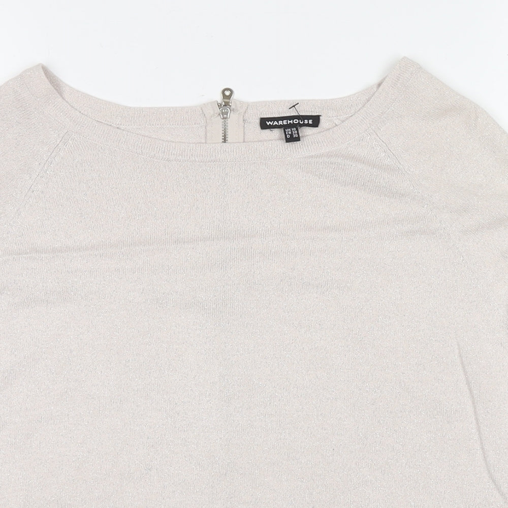 Womens UK Size 10 Warehouse Ivory Pullover Jumper