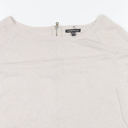 Womens UK Size 10 Warehouse Ivory Pullover Jumper