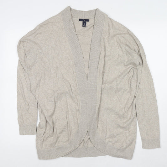 Gap Womens Beige V-Neck Cotton Cape Jumper Size M