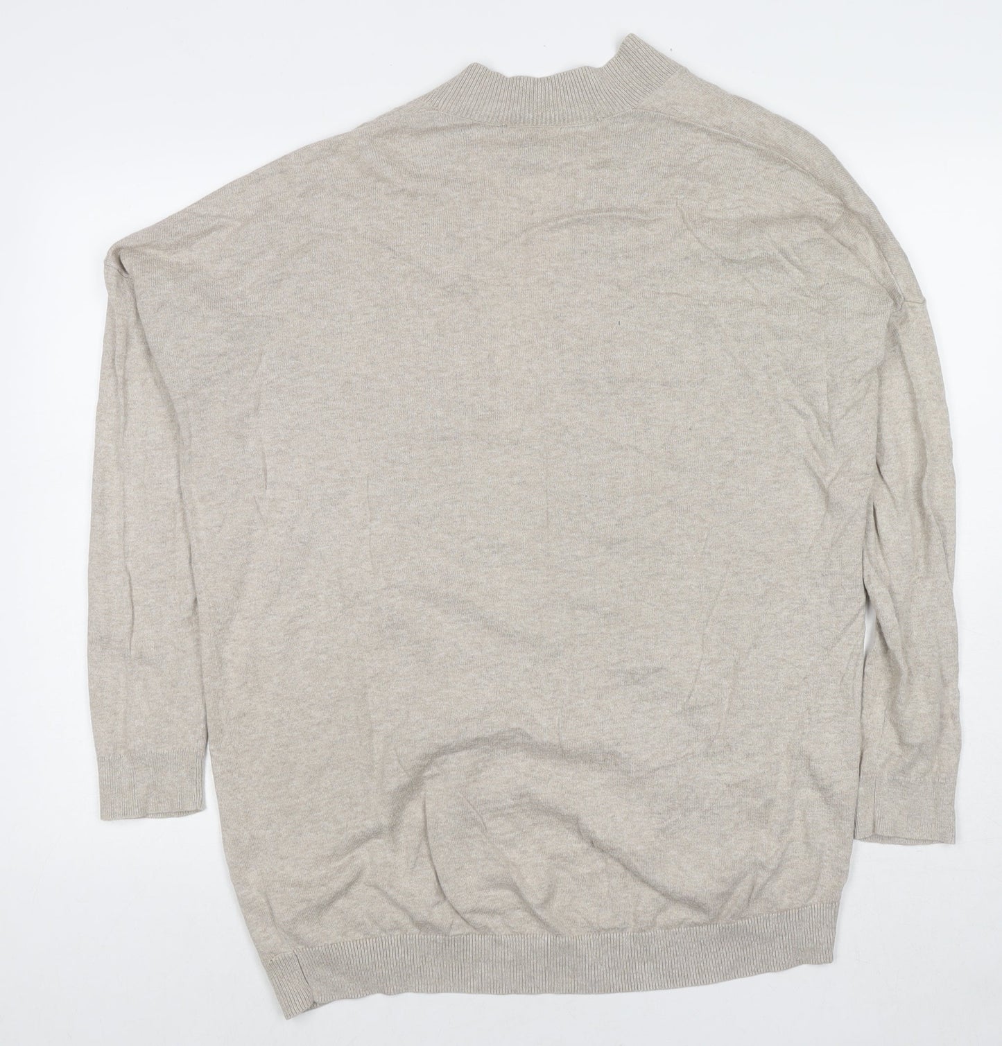 Gap Womens Beige V-Neck Cotton Cape Jumper Size M