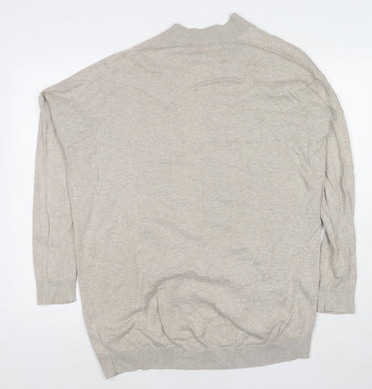 Gap Womens Beige V-Neck Cotton Cape Jumper Size M