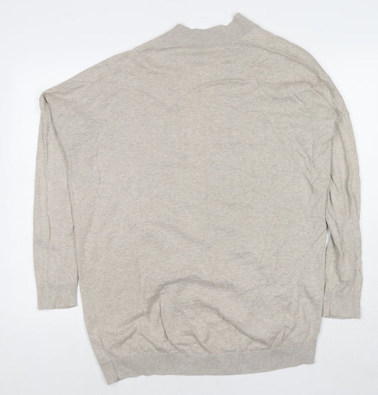 Gap Womens Beige V-Neck Cotton Cape Jumper Size M