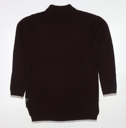 CynCal Mens Red Round Neck Acetate Pullover Jumper Size M Long Sleeve