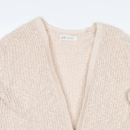 H&M Girls Beige V-Neck Cotton Cape Jumper Size 12-13 Years Pullover