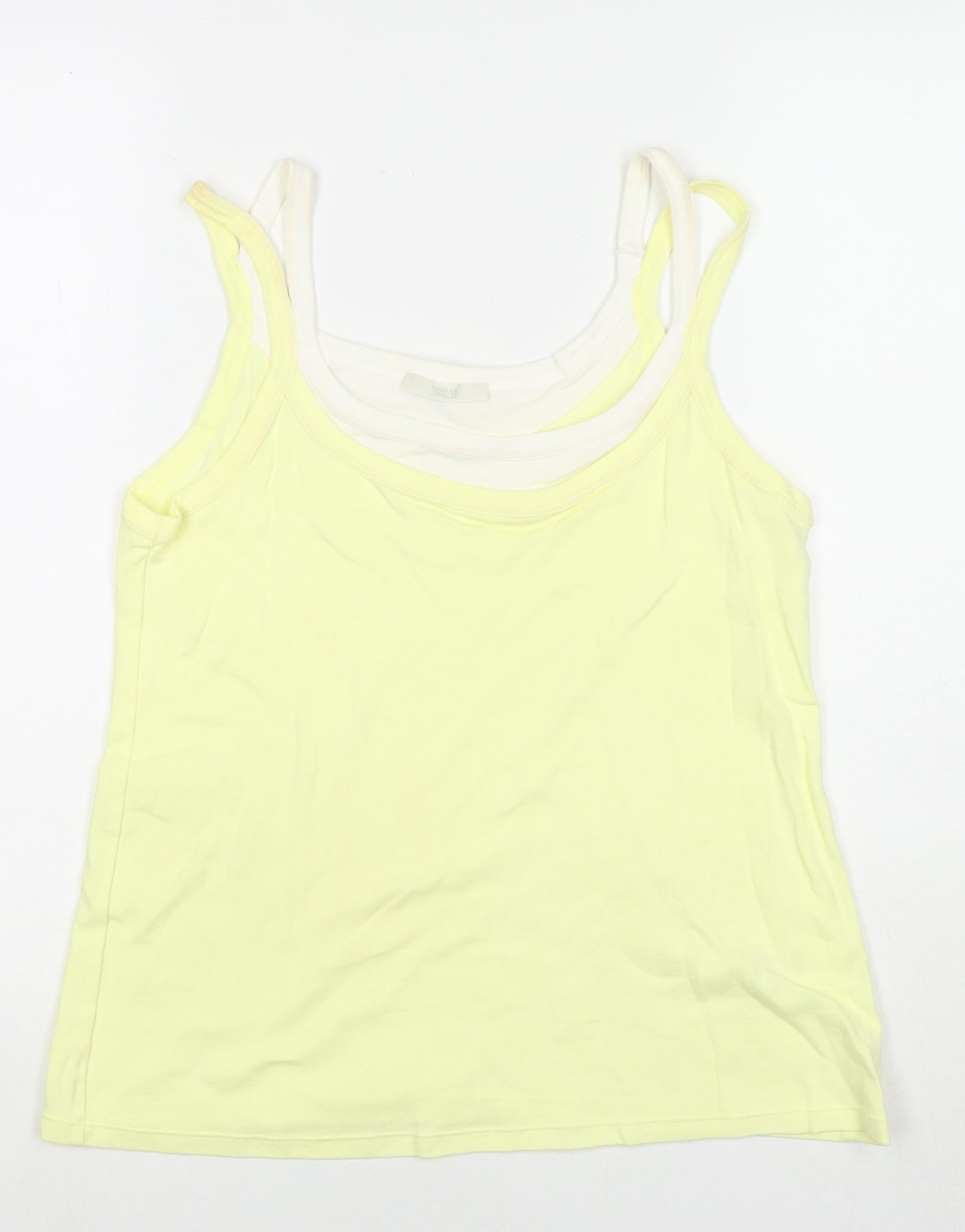 Womens UK Size 18 Marks and Spencer Yellow Basic Tank