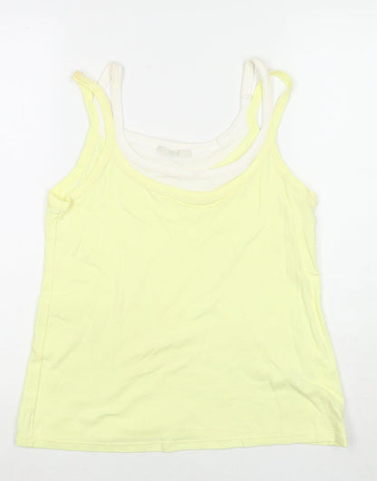 Womens UK Size 18 Marks and Spencer Yellow Basic Tank