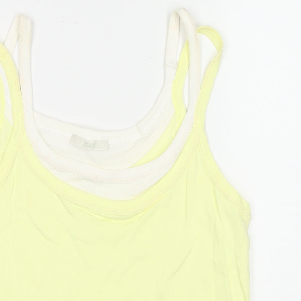 Womens UK Size 18 Marks and Spencer Yellow Basic Tank