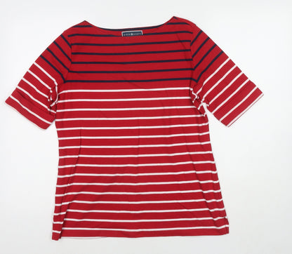 Womens UK Size M Karen Scott Red Basic T-Shirt