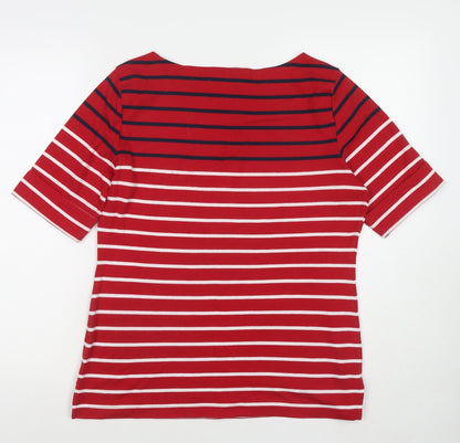 Womens UK Size M Karen Scott Red Basic T-Shirt