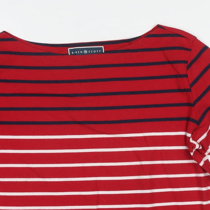 Womens UK Size M Karen Scott Red Basic T-Shirt