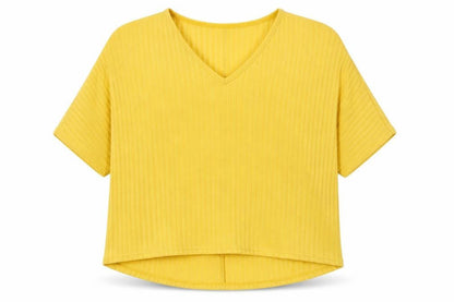 Womens UK Size S New Look Yellow Jersey T-Shirt