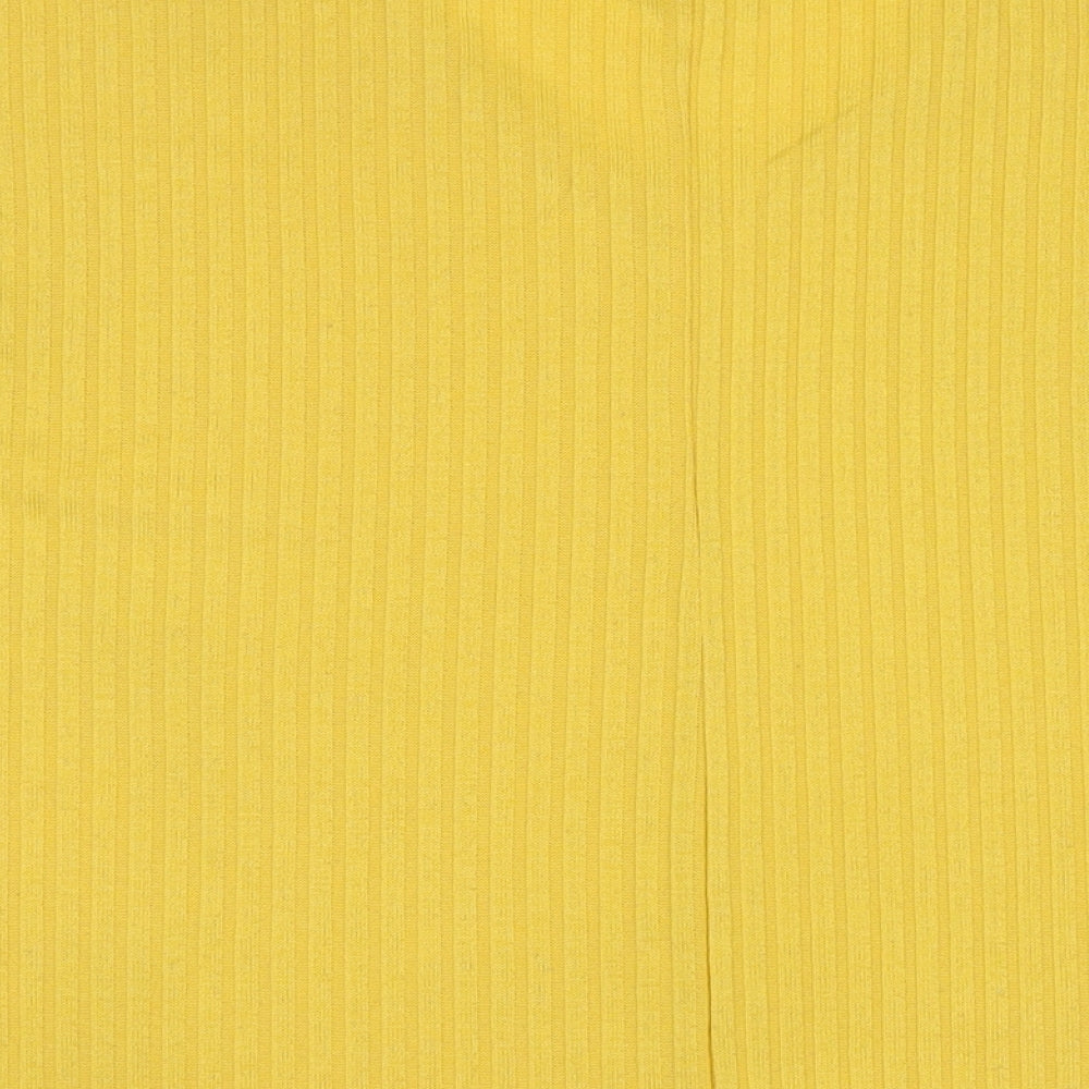 Womens UK Size S New Look Yellow Jersey T-Shirt