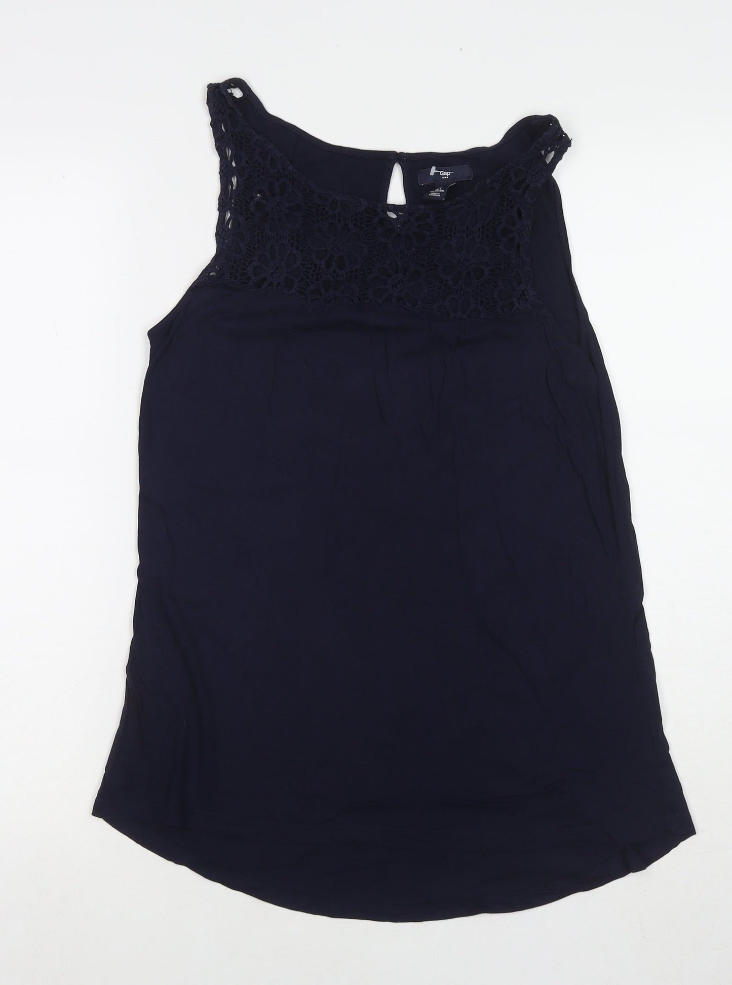 Womens UK Size S Gap Blue Basic Tank