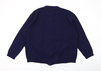 Womens UK Size XL Care Blue Cardigan Jumper