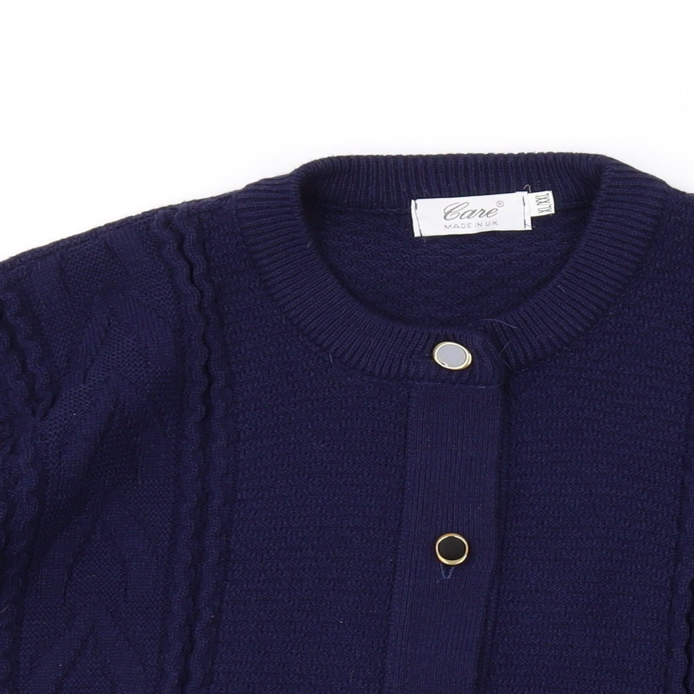 Womens UK Size XL Care Blue Cardigan Jumper