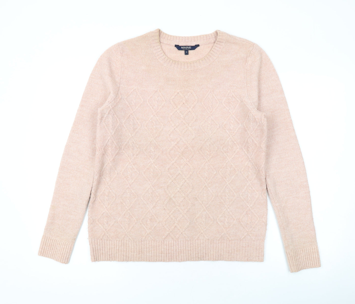 Womens UK Size 10 Maine New England Pink Pullover Jumper