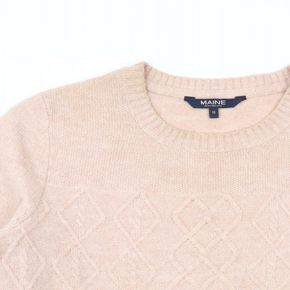 Womens UK Size 10 Maine New England Pink Pullover Jumper