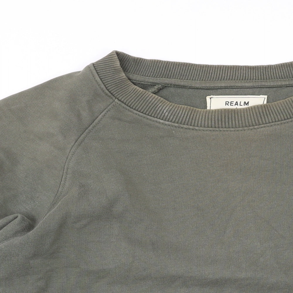 Realm & Empire Mens Green Cotton Pullover Sweatshirt Size S