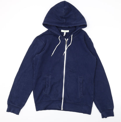 Neo Label Mens Blue Cotton Full Zip Hoodie Size S