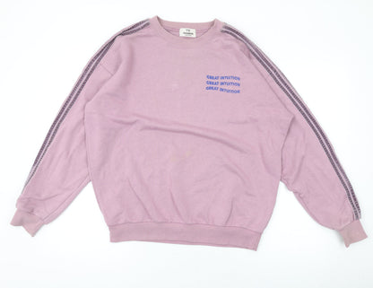 Womens UK Size M Pull&Bear Purple Pullover Sweatshirt