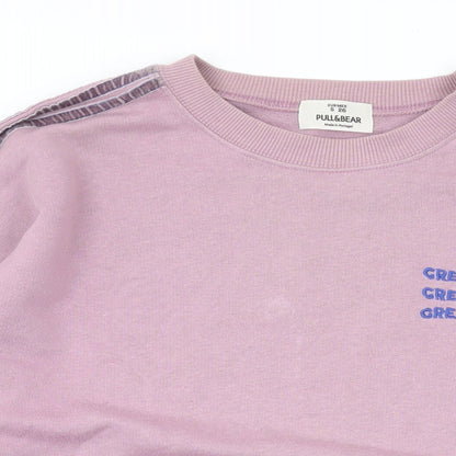 Womens UK Size M Pull&Bear Purple Pullover Sweatshirt