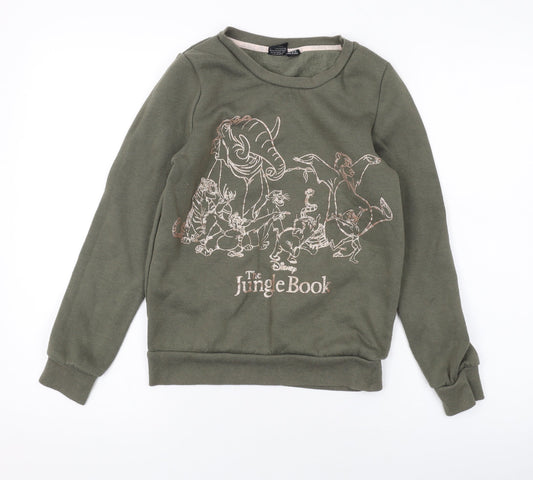Womens UK Size 4 Disney Green Pullover Sweatshirt
