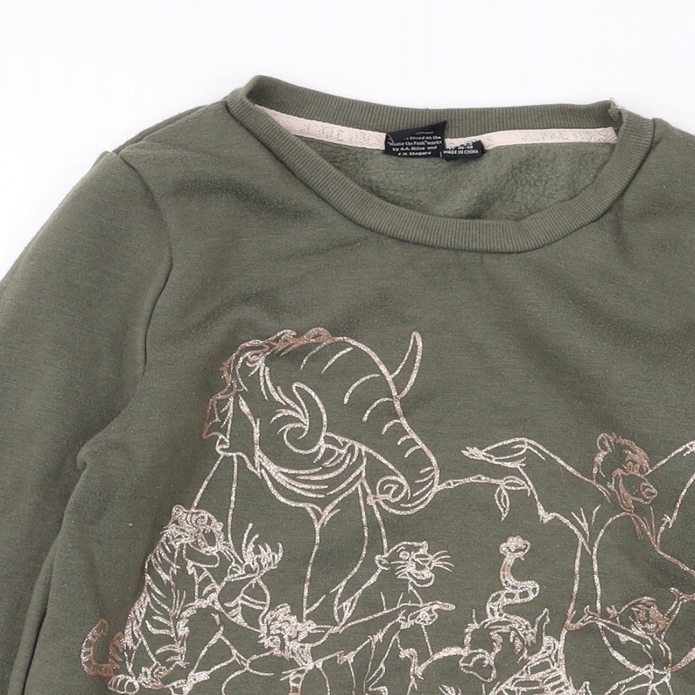 Womens UK Size 4 Disney Green Pullover Sweatshirt