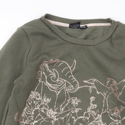 Womens UK Size 4 Disney Green Pullover Sweatshirt