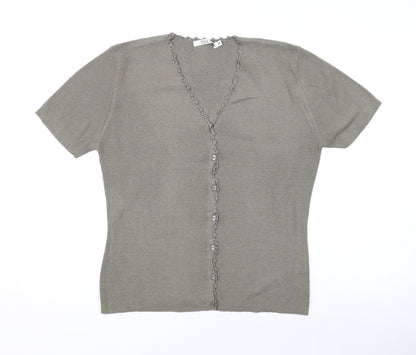 Womens UK Size M M&Co Green Basic Button-Up